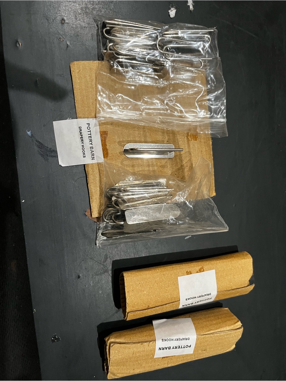 Pottery Barn Drapery Hooks - Silver Metal 48 units $48